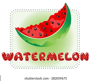 Illustration Of Isolated Alphabet W For Watermelon On White. See Watermelon Font In My Gallery.