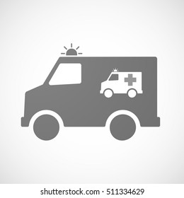 Illustration of an isolated ambulance furgon vector icon with  an ambulance icon