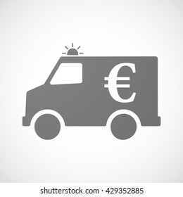 Illustration of an isolated ambulance icon with an euro sign
