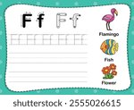 Illustration Isolated Animal Alphabet Letter F