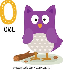 Illustration Isolated Animal Alphabet Letter O-Owl