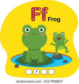 Illustration Isolated Animal Alphabet Letter F-Frog