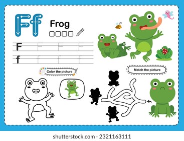 Illustration Isolated Animal Alphabet Letter F-Frog