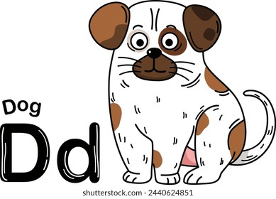 Illustration Isolated Animal Alphabet Letter D-Dog