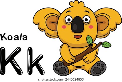 Illustration Isolated Animal Alphabet Letter K-Koala