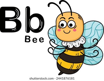 Illustration Isolated Animal Alphabet Letter B-Bee