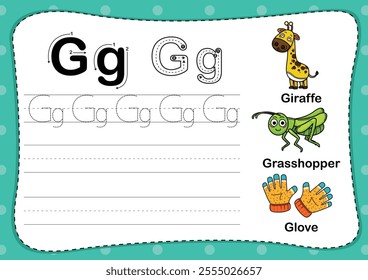 Illustration Isolated Animal Alphabet Letter G