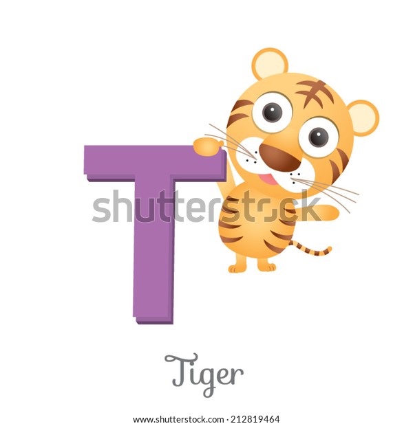 Illustration Isolated Animal Alphabet T Tiger Stock Vector (Royalty ...