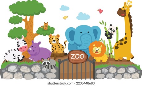 illustration of isolated animal zoo vector