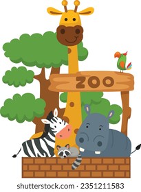 illustration of isolated animal zoo vector