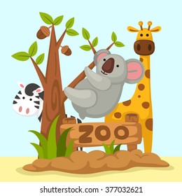 Illustration Of Isolated Animal Zoo Vector