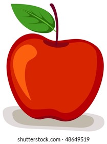 illustration of isolated an apple on white background