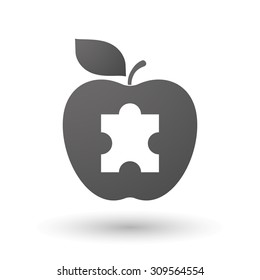 Illustration of an isolated apple with a puzzle piece