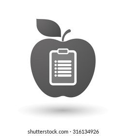 Illustration of an isolated apple with a report