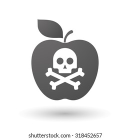 Illustration of an isolated apple with a skull