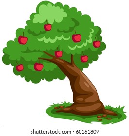 illustration of isolated apple tree on white background