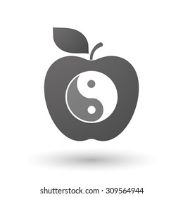 Illustration of an isolated apple with a ying yang
