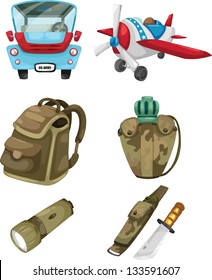 illustration isolated army set vector