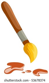 illustration of isolated  art paintbrush on white background