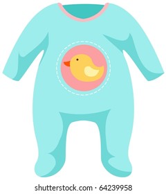 illustration of isolated baby onesie template on white