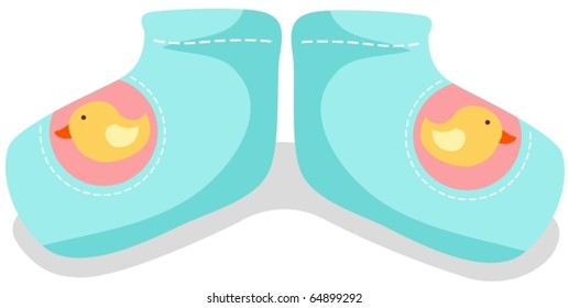 illustration of isolated baby socks on white background