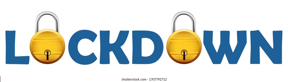 illustration of Isolated background with padlock showing lockdown due to deadly Novel Coronavirus 19 epidemic outbreak