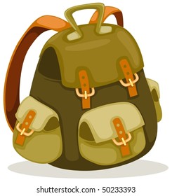 illustration of isolated a backpack on white background