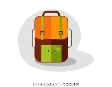 Illustration of isolated a backpack on white background