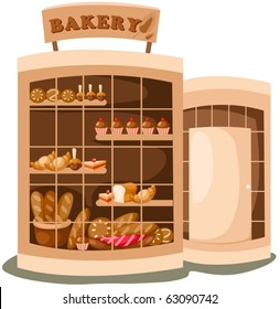 Illustration Of Isolated Bakery Shop On White