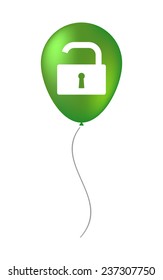 Illustration of an isolated balloon with a lock pad