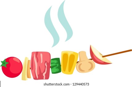 illustration of isolated barbecue on white background