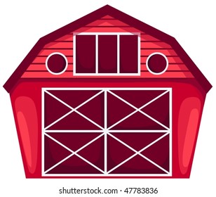 illustration of isolated a barn on white background