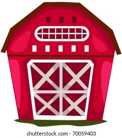 illustration of isolated a barn on white background