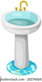 illustration of isolated bathroom sink on white background