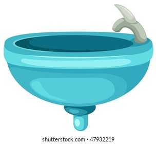 illustration of isolated bathroom sink on white background