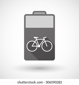 Illustration of an isolated battery icon with a bicycle