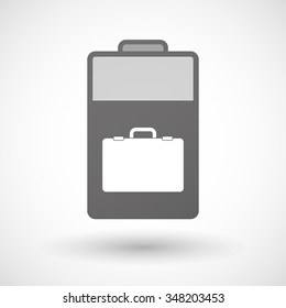 Illustration of an isolated battery icon with  a breiefcase