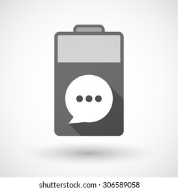 Illustration of an isolated battery icon with a comic balloon