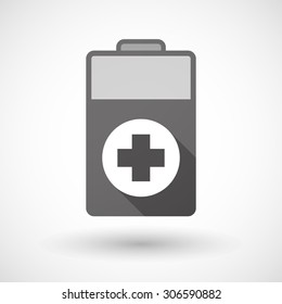 Illustration of an isolated battery icon with a pharmacy sign