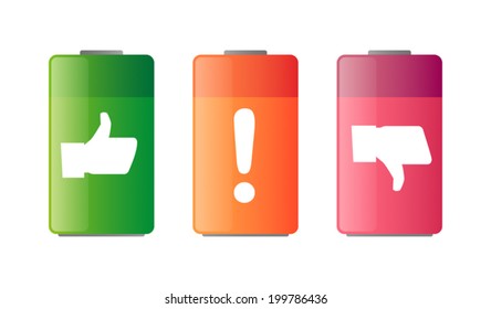 Illustration of an isolated battery icon set