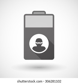 Illustration of an isolated battery icon with a thief