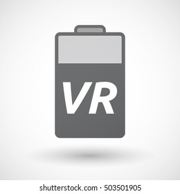 Illustration of an isolated battery icon with    the virtual reality acronym VR