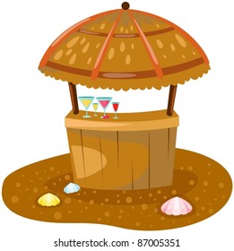 illustration of isolated beach bar on white background