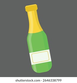 Illustration of an isolated beer bottle on a white background
