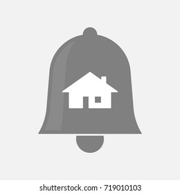 Illustration of an isolated bell with a house