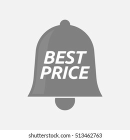 Illustration of an isolated bell icon with    the text BEST PRICE