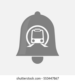 Illustration of an isolated bell with  a subway train icon