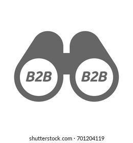 Illustration of an isolated binoculars with    the text B2B