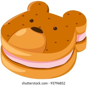 illustration of isolated biscuit bear on white background