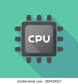 Illustration of an isolated black CPU icon
